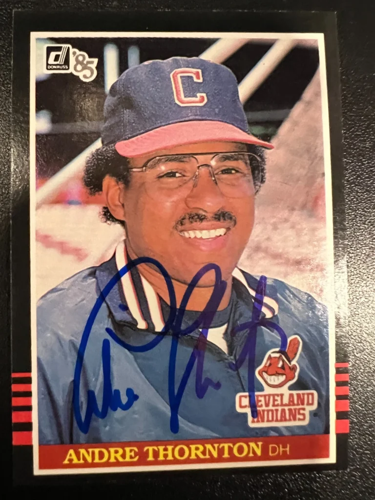 ANDRE THORNTON CLEVELAND INDIANS SIGNED 1985 DONRUSS CARD #468