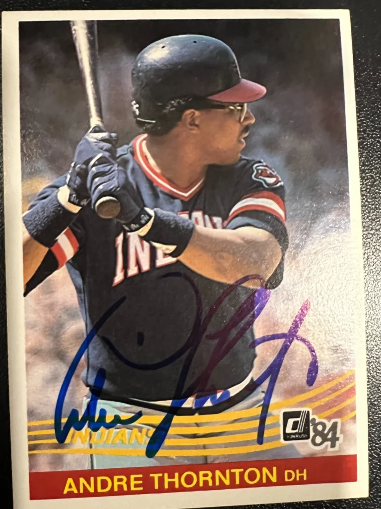 ANDRE THORNTON CLEVELAND INDIANS SIGNED 1984 DONRUSS CARD #94