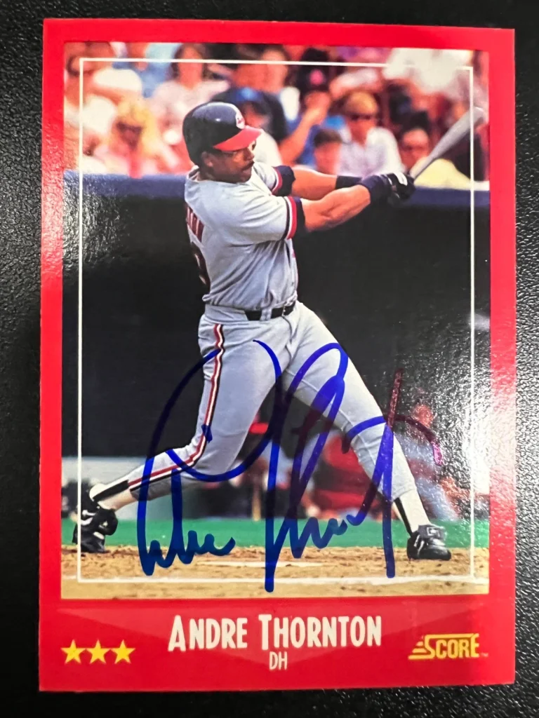 ANDRE THORNTON CLEVELAND INDIANS SIGNED 1988 SCORE CARD #231