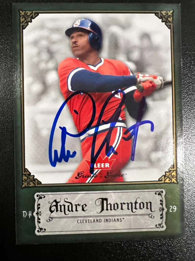 ANDRE THORNTON CLEVELAND INDIANS SIGNED 2006 FLEER CARD #39