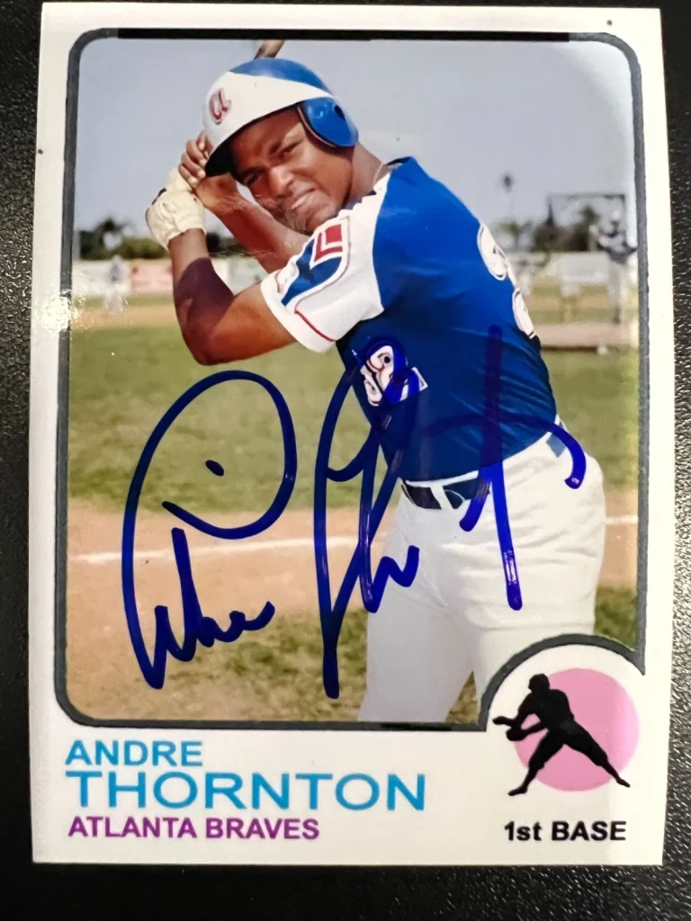 ANDRE THORNTON ATLANTA BRAVES SIGNED 1973 STYLE CUSTOM CARD