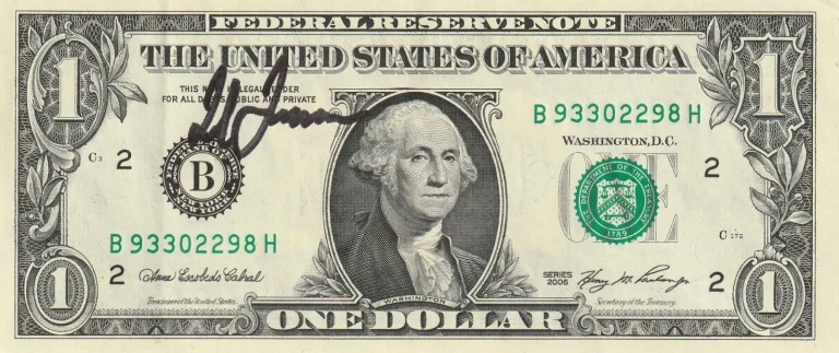 TED TURNER  ATLANTA BRAVES / CNN OWNER SIGNED $1 BILL