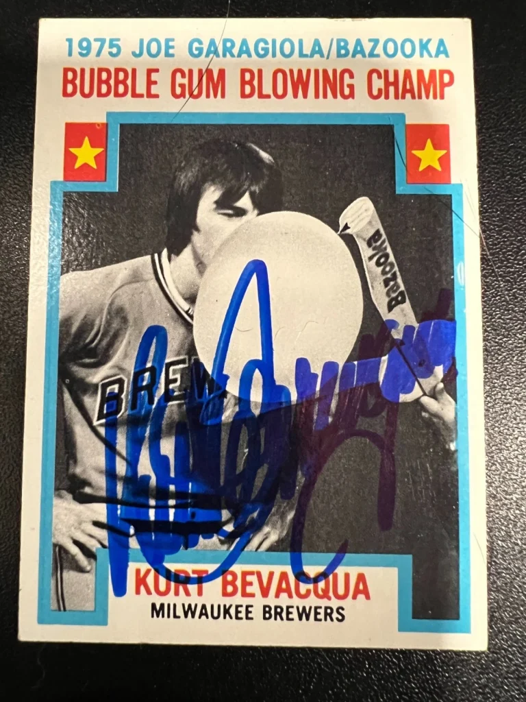 KURT BEVACQUA MILWAUKEE BREWERS  SIGNED 1976 TOPPS CARD #564