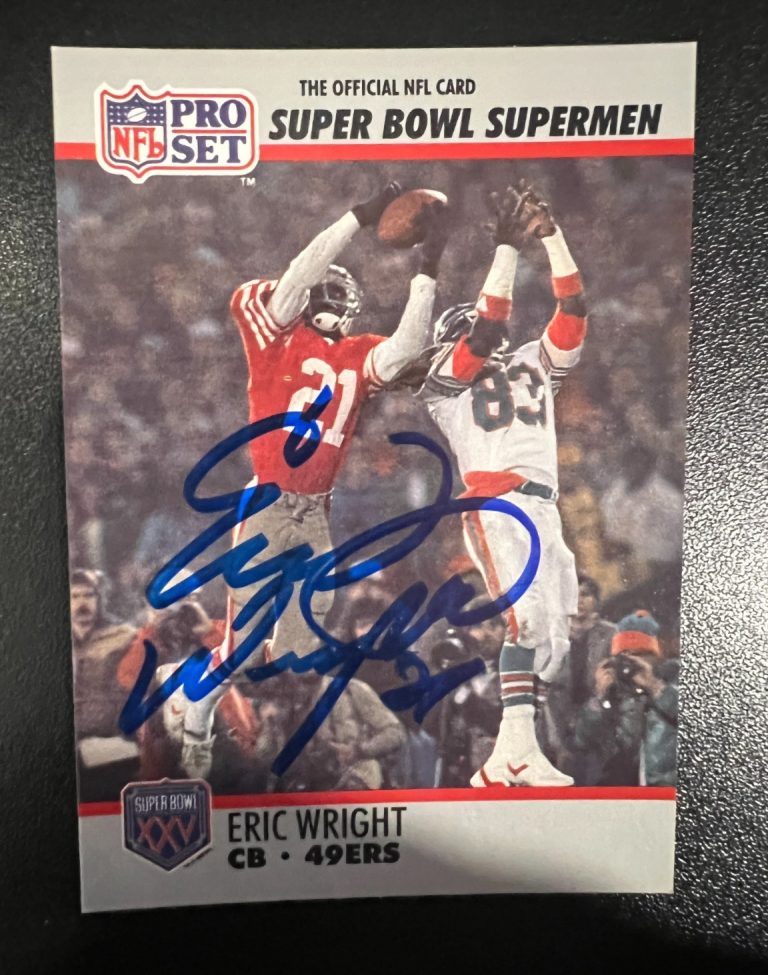 ERIC WRIGHT SAN FRANCISCO 49ERS SIGNED 1990 PRO SET CARD #107