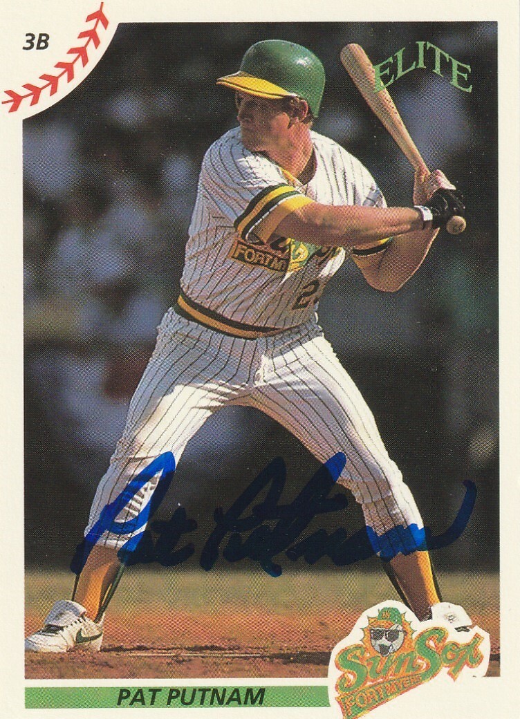 PAT PUTNAM FORT MYERS SUN SOX  SIGNED 1990 ELITE CARD #75