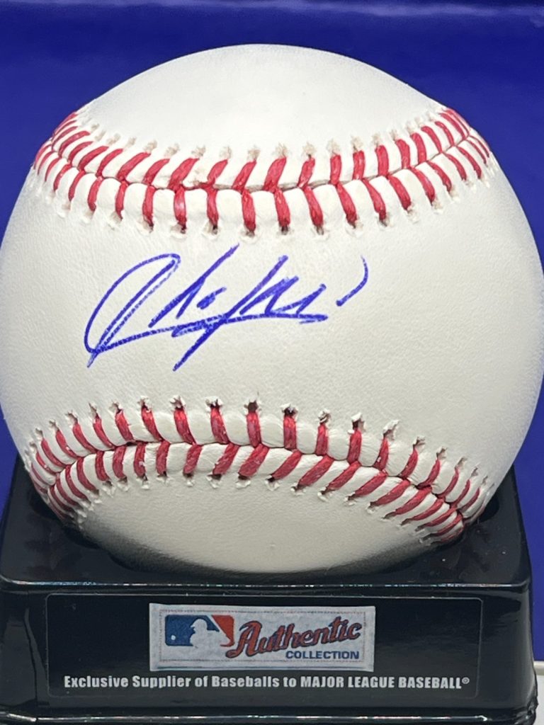 AROLDIS CHAPMAN NEW YORK YANKEES / CHICAGO CUBS SCWARTZ AUTH SIGNED OML BASEBALL