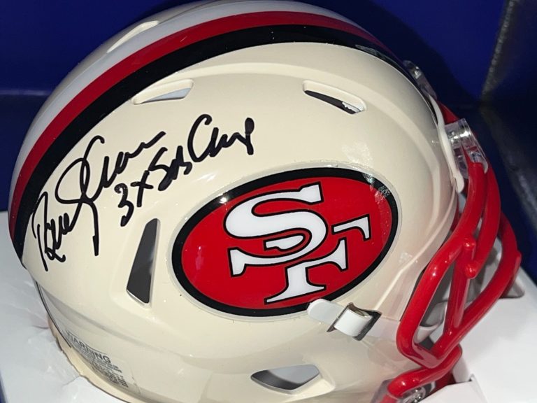 RANDY CROSS SAN FRANCISCO 49ERS 3 X SB CHAMPS JSA SIGNED RETRO MINI HELMET