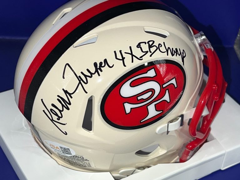 KEENA TURNER SAN FRANCISCO 49ERS 4 X SB CHAMP JSA SIGNED RETRO MINI HELMET