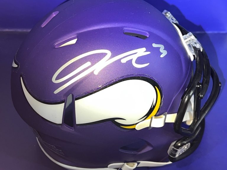 JORDAN ADDISON MINNESOTA VIKINGS  FANATICS AUTHENTICATED SIGNED MINI HELMET