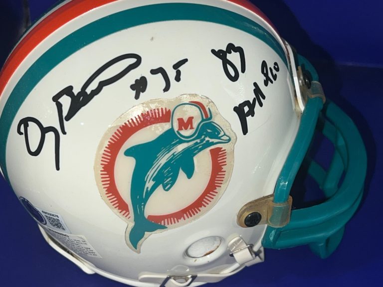 DOUG BETTERS MIAMI DOLPHINS BECKETT AUTHENTIC  SIGNED 80'S THROWBACK MINI HELMET