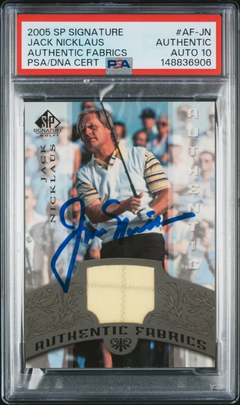 Jack Nicklaus Signed 2005 Upper Deck SP Signature Authentic Fabrics PSA Auto 10