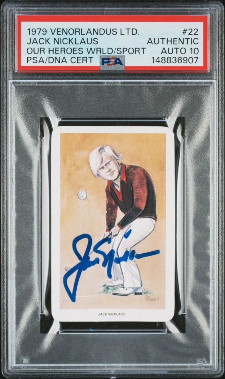 Jack Nicklaus Signed 1979 Venorlandus LTD #22 Heroes World Sport RC PSA AUTO 10