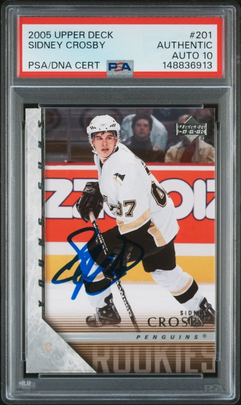 Sidney Crosby Signed 2005 Upper Deck #201 Young Guns Rookie Card RC PSA 10 Auto