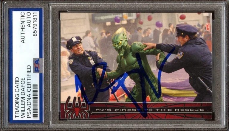 WILLEM DAFOE SIGNED 2002 TOPPS MARVEL SPIDER-MAN #51 GREEN GOBLIN PSA AUTO