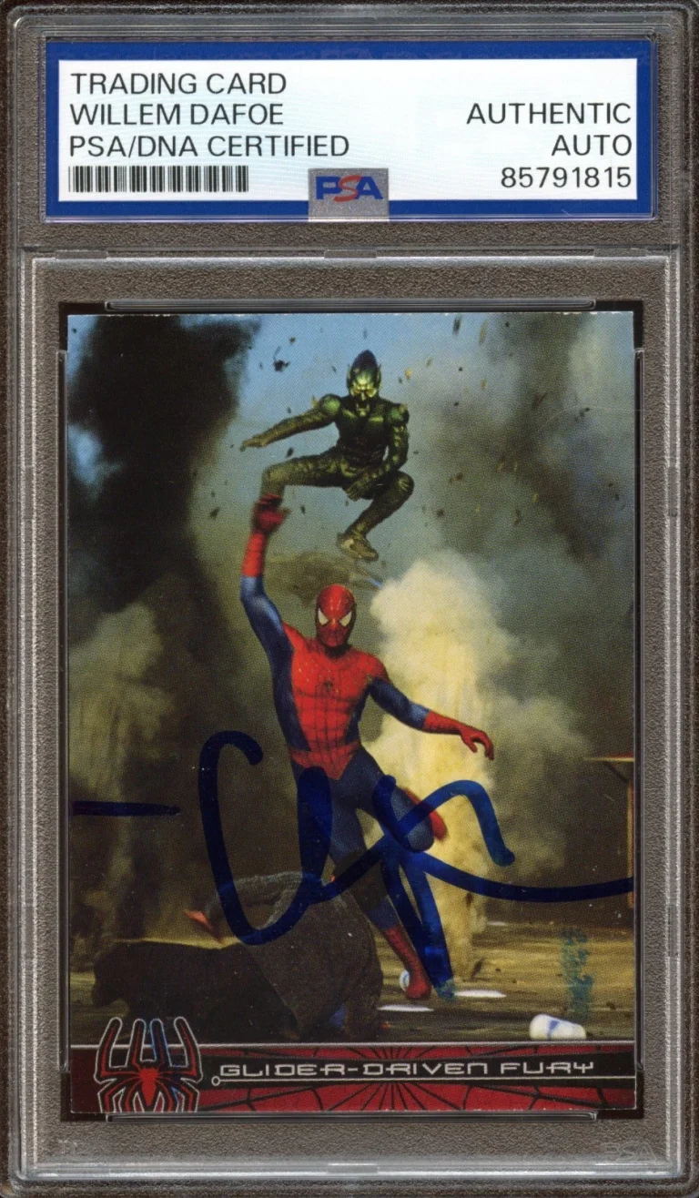 WILLEM DAFOE SIGNED 2002 TOPPS MARVEL SPIDER-MAN #56 GREEN GOBLIN PSA AUTO