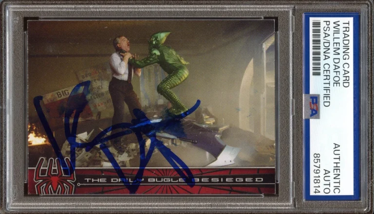 WILLEM DAFOE SIGNED 2002 TOPPS MARVEL SPIDER-MAN #59 GREEN GOBLIN PSA AUTO