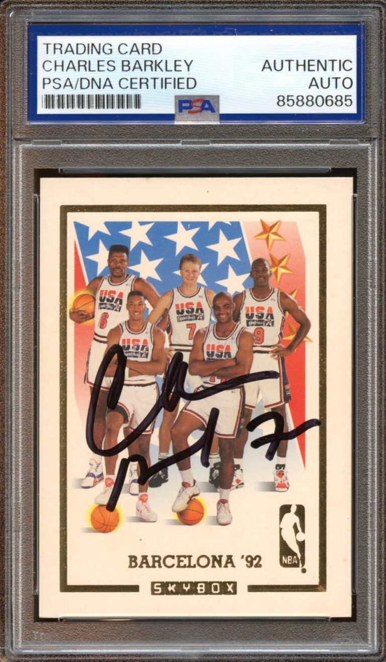 Charles Barkley Signed 1992 Skybox Dream Team USA Barcelona Olympics Psa Auto