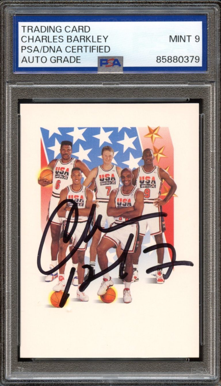 Charles Barkley Signed 1992 Skybox Dream Team USA Barcelona Olympics Psa Auto