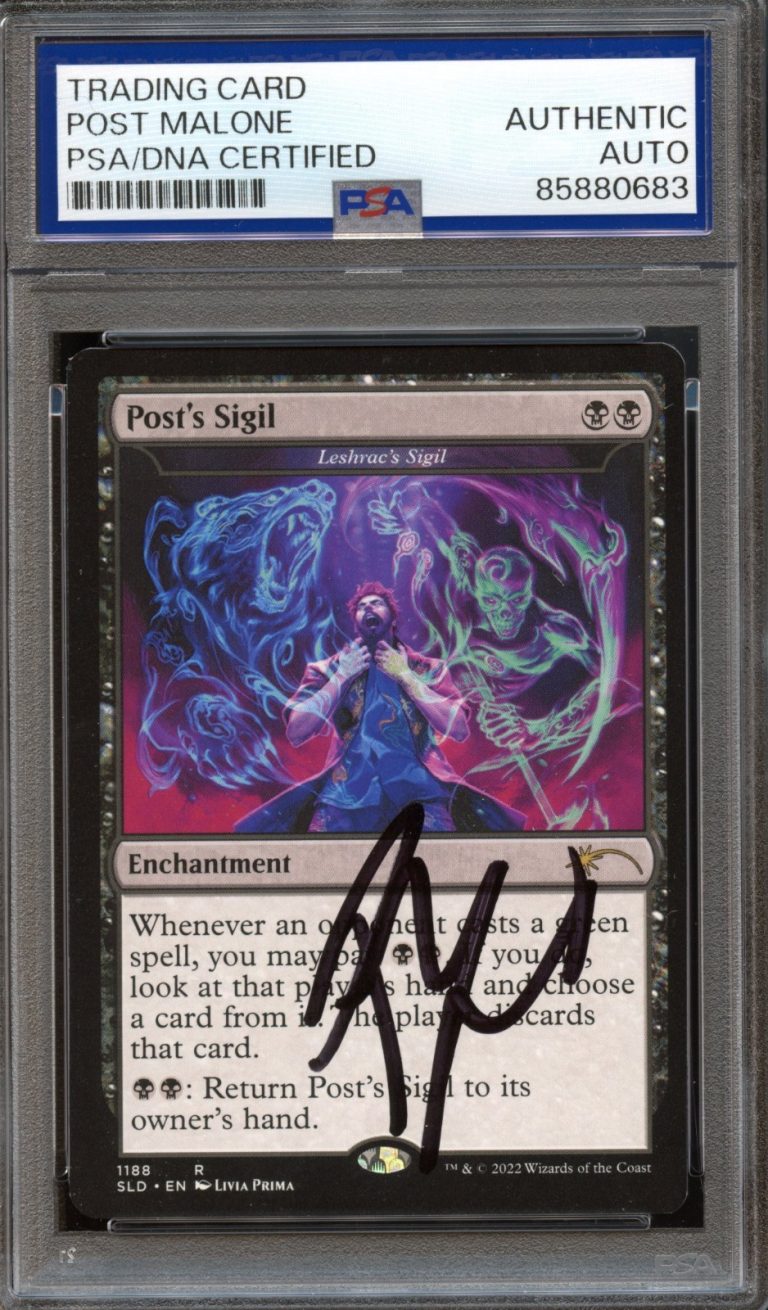POST MALONE SIGNED MAGIC THE GATHERING SECRET LAIR POST'S SIGIL #1188 PSA AUTO