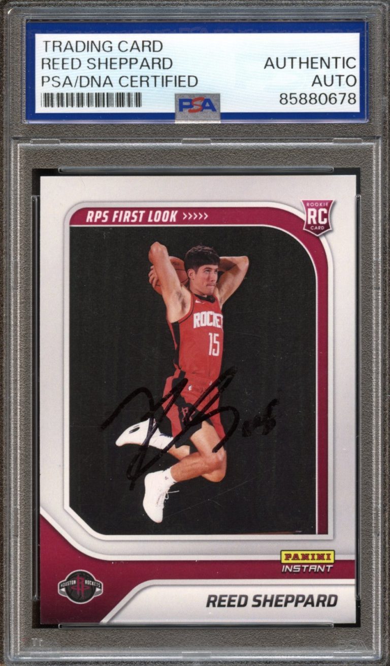 Reed Sheppard Signed 2024-25 Panini Instant NBA RC First Look Rookie PSA Auto