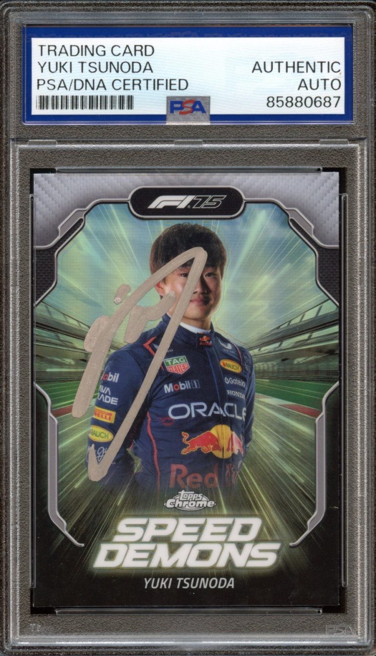 Yuki Tsunoda Signed 2025 Topps Chrome Formula 1 Speed Demons Refractor PSA Auto