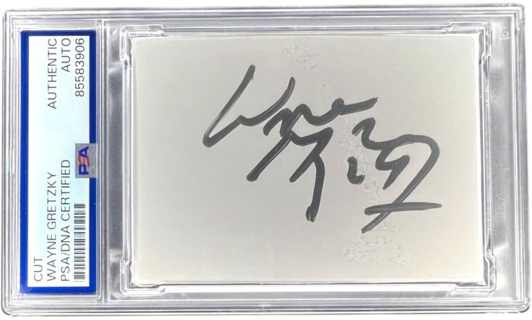 Wayne Gretzky Signed Autographed Cut Edmonton Oilers PSA/DNA Auto
