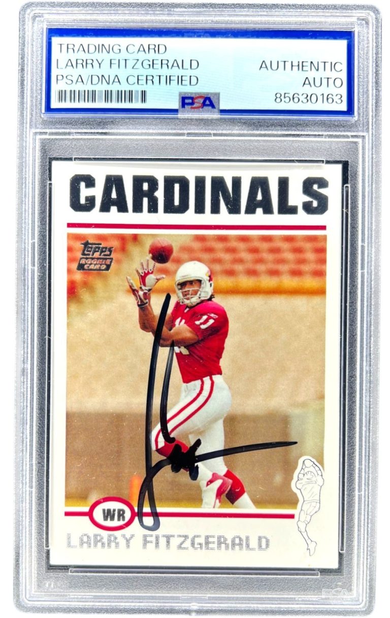 Larry Fitzgerald Signed 2004 Topps Rookie RC Auto Cardinals PSA/DNA HOF