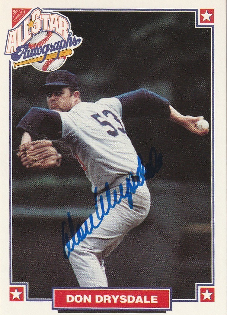 DON DRYSDALE LOS ANGELES DODGERS  1993 NABISCO SIGNED CARD