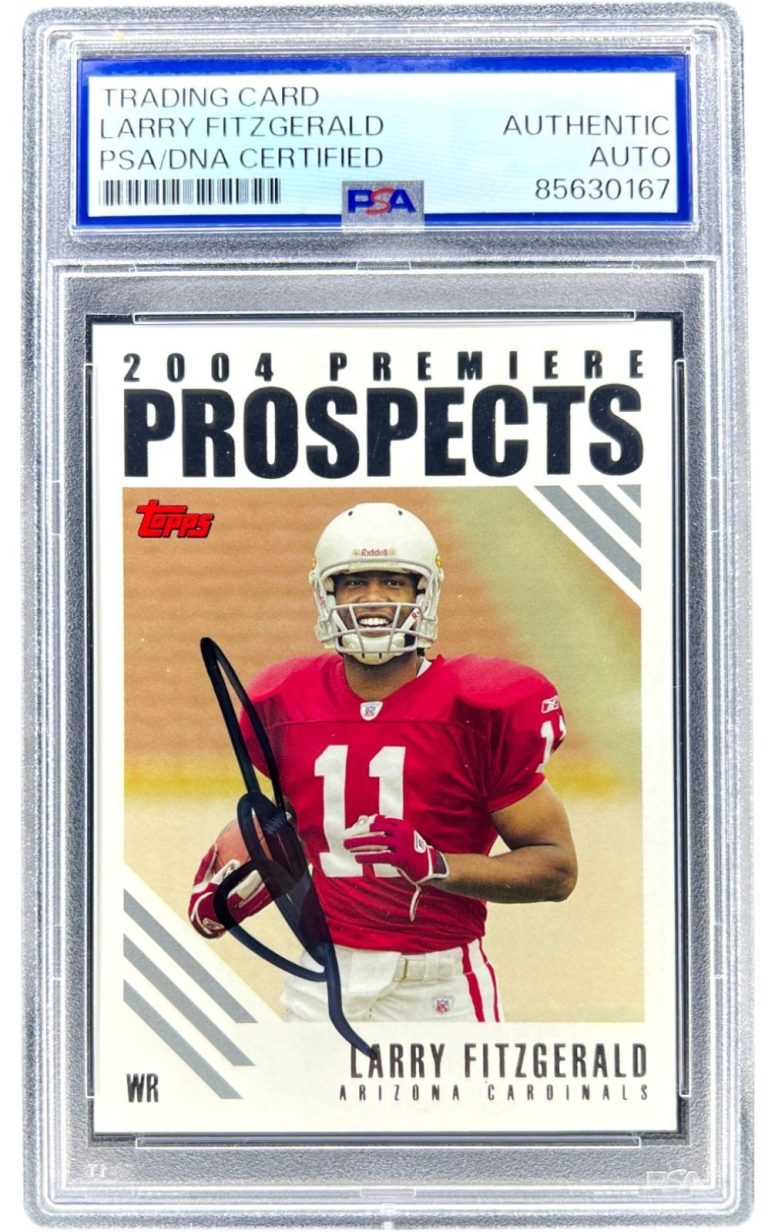 LARRY FITZGERALD SIGNED 2004 TOPPS CHROME PREMIER PROSPECTS ROOKIE RC PSA AUTO