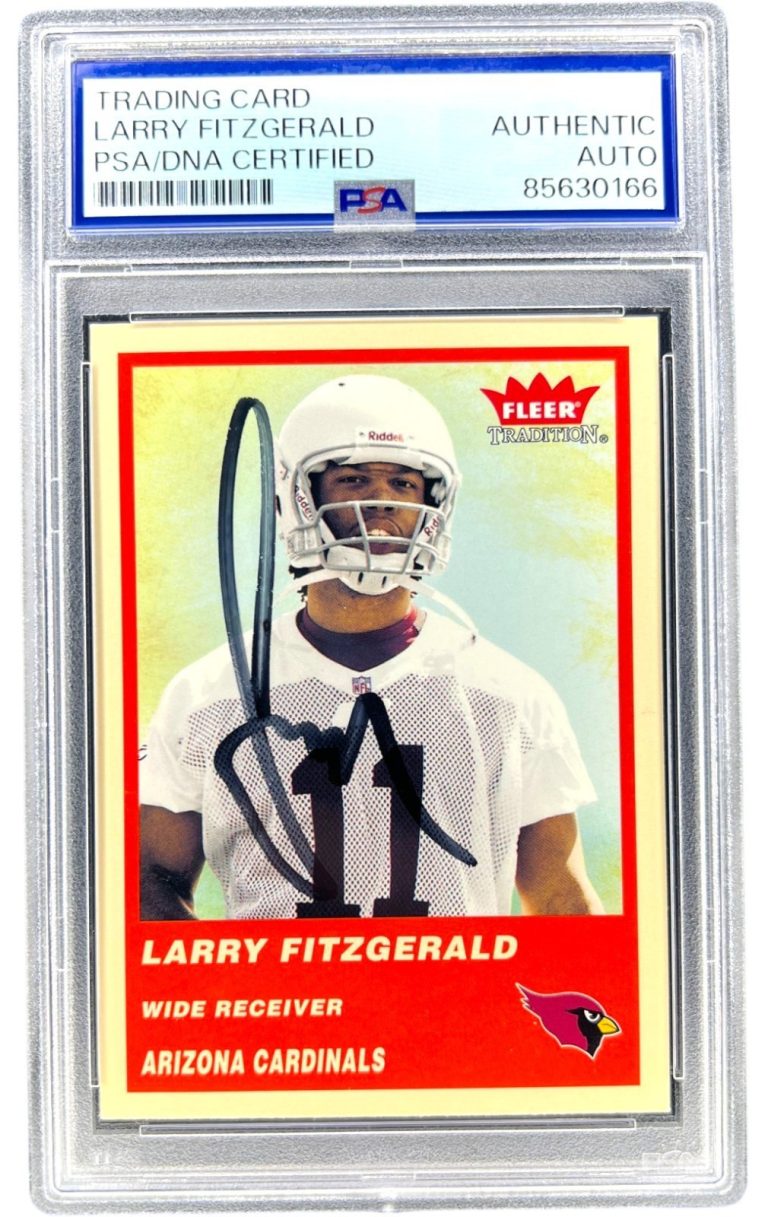 2004 FLEER TRADITION #332 LARRY FITZGERALD SIGNED ROOKIE RC PSA AUTO