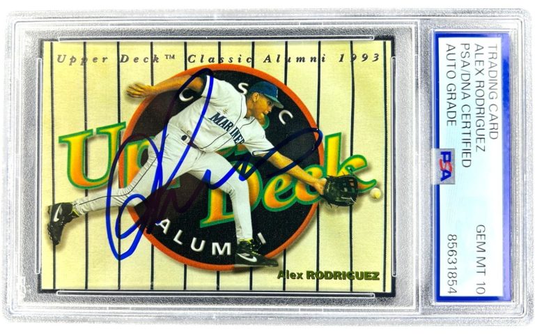 1994 UPPER DECK AUTOGRAPHED #298 ALEX RODRIGUEZ SIGNED RC ROOKIE PSA 10 Auto
