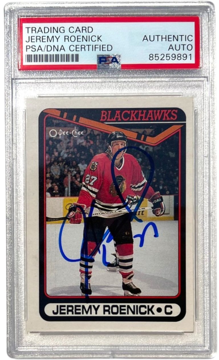 Jeremy Roenick Signed 1990-91 O-Pee-Chee Rookie Autograph Card #7 Psa Auto