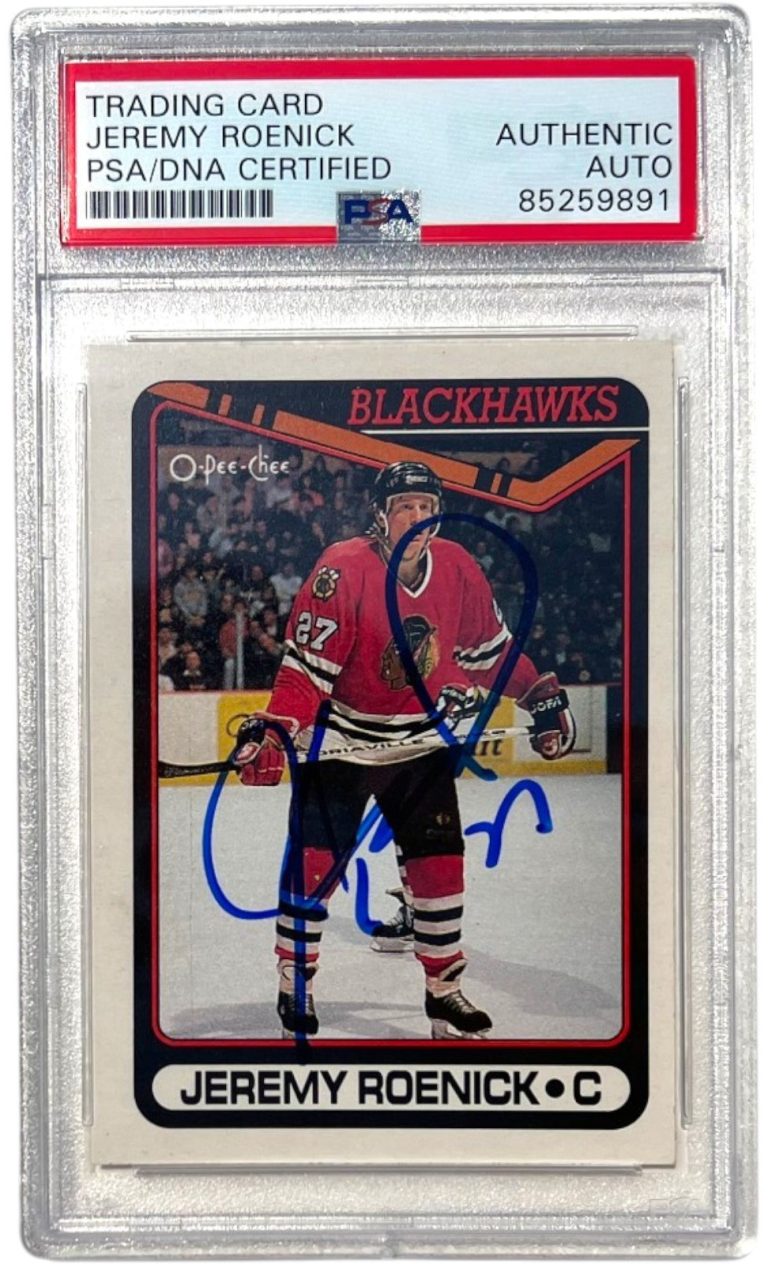 Jeremy Roenick Signed 1990-91 O-Pee-Chee Rookie Autograph Card #7 PSA Auto