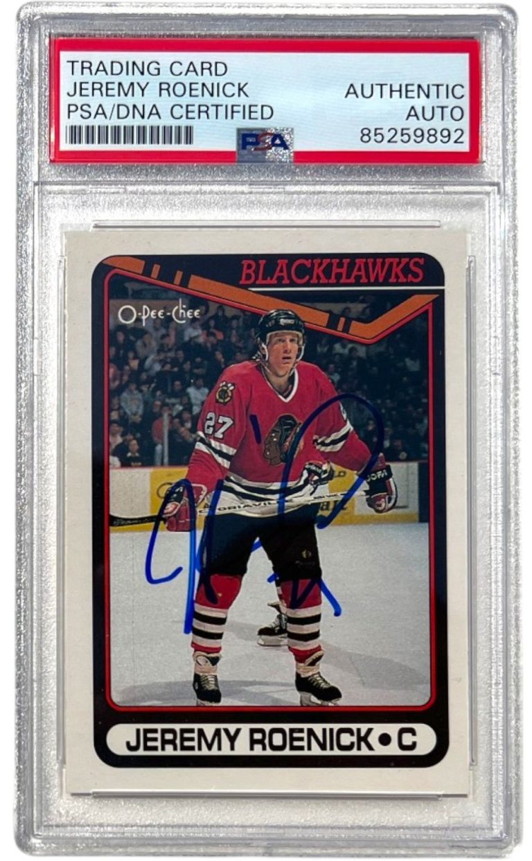 Jeremy Roenick Signed 1990-91 O-Pee-Chee Rookie Rc Card #7 PSA Auto