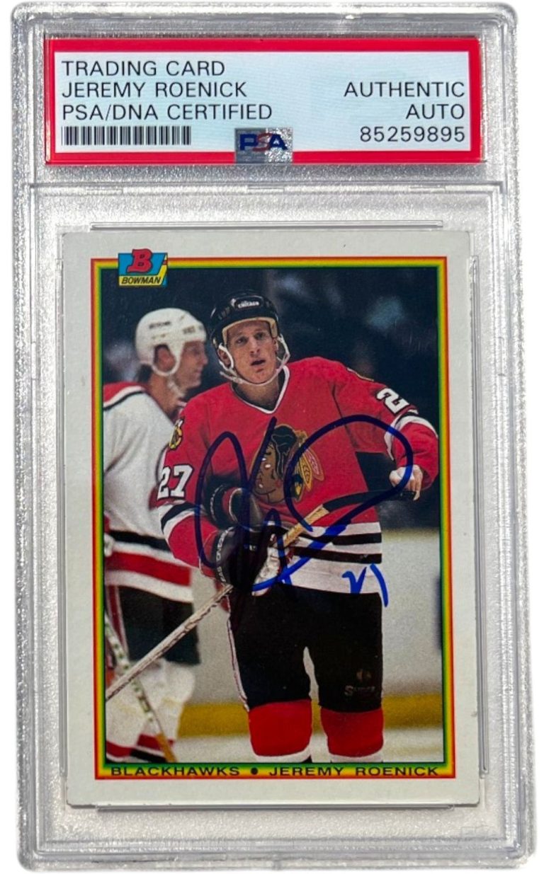 Jeremy Roenick Signed 1990-91 Bowman Card #1 PSA/DNA Hof Auto