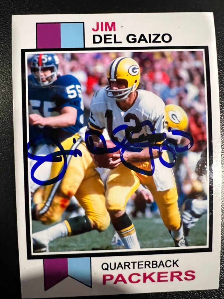 JIM DEL GAIZO GREEN BAY PACKERS  SIGNED 1973 STYLE CUSTOM CARD