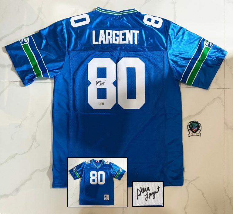 Steve Largent Signed Jersey Seattle Seahawks Beckett BAS COA
