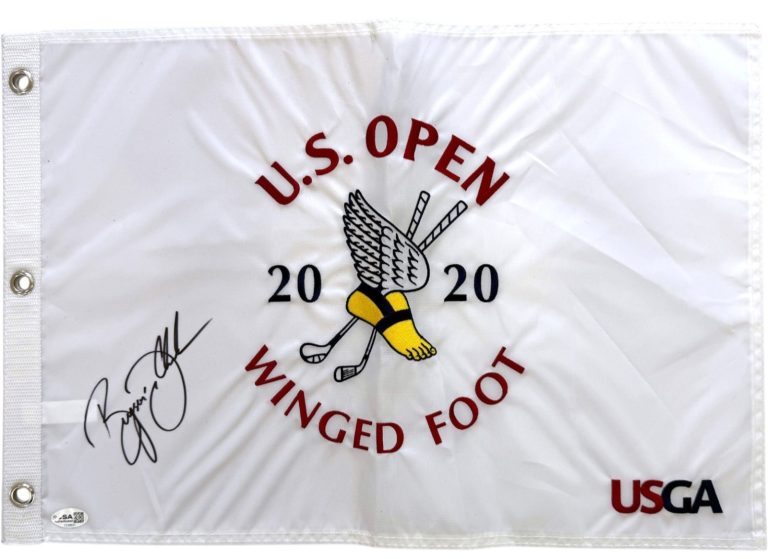 BRYSON DECHAMBEAU SIGNED 2020 US OPEN WINGED FOOT GOLF FLAG CHAMPION JSA