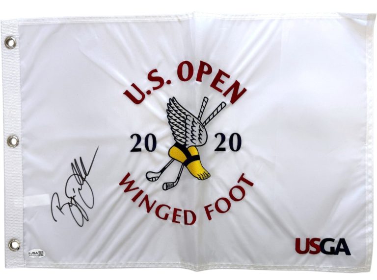 BRYSON DECHAMBEAU SIGNED 2020 US OPEN WINGED FOOT GOLF FLAG CHAMPION WIN JSA