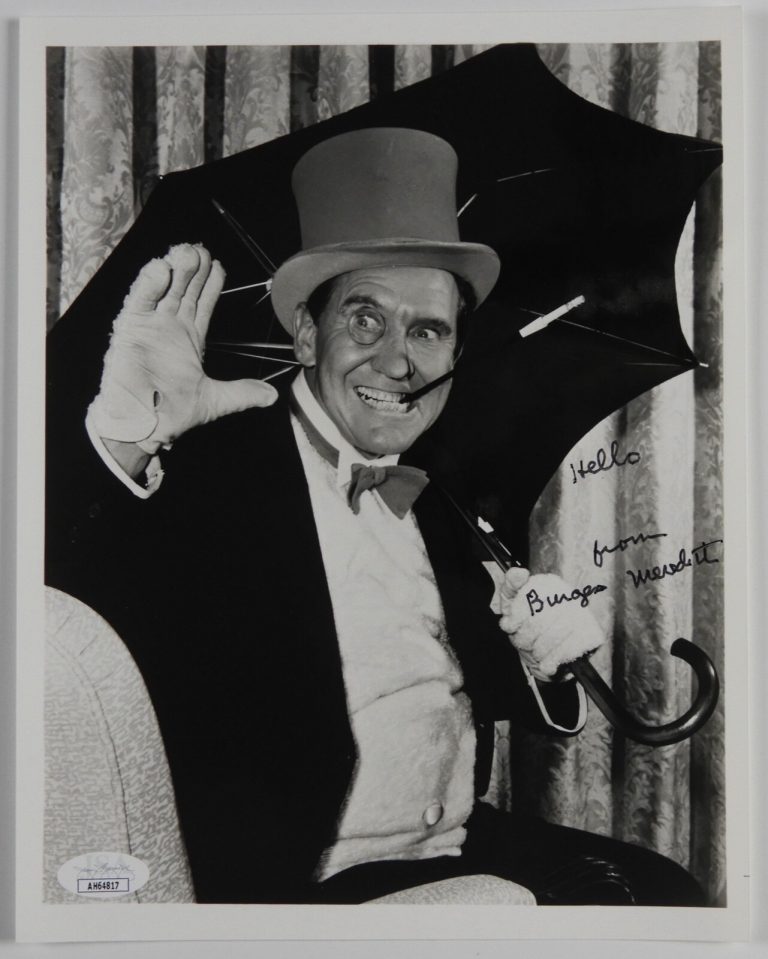 Burges Meredith Batman JSA Signed Autograph 8 x 10 photo The Penguin