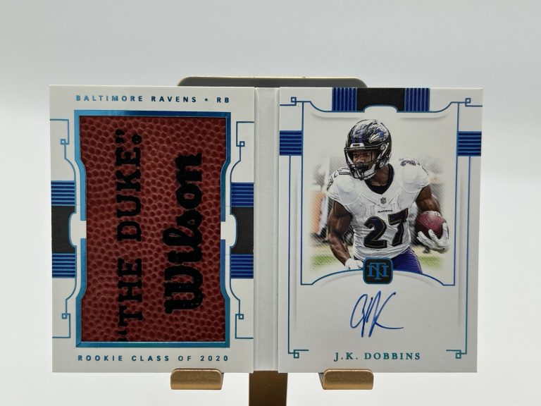 2020 Panini National Treasures RPA Booklet 07/10 JK Dobbins Rookie Patch Auto RC