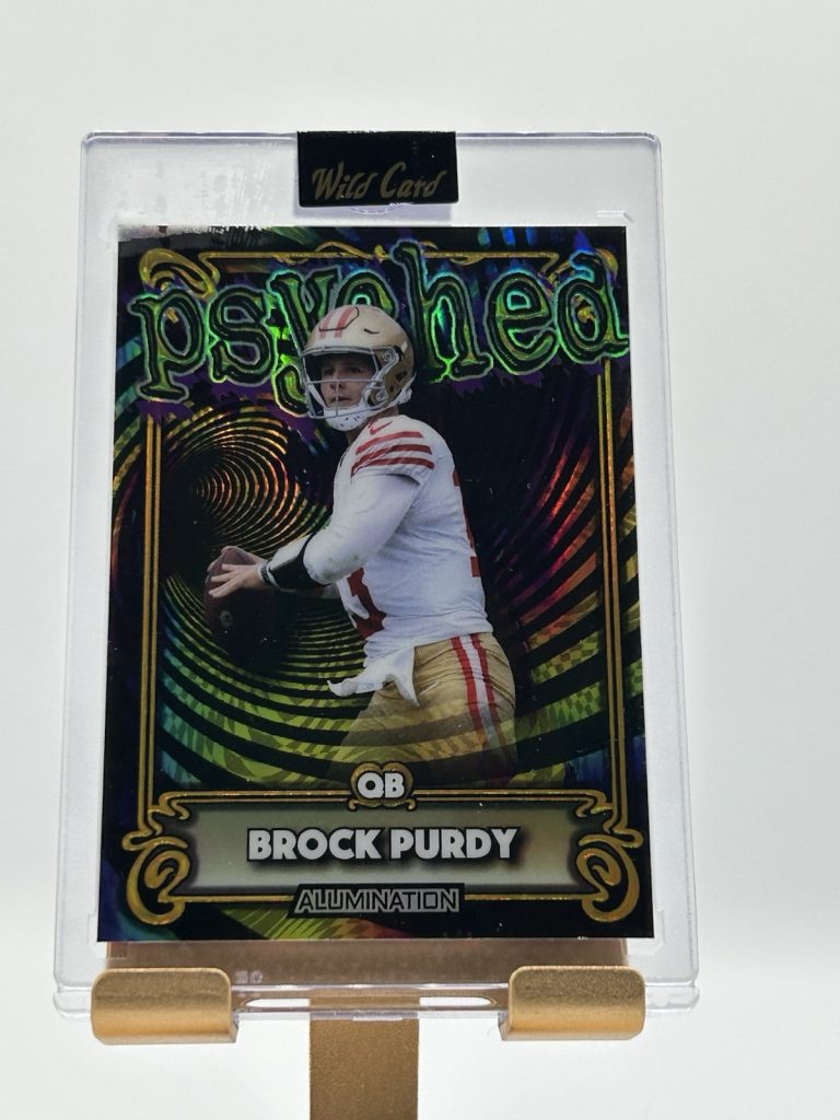 2023 WILD CARD BROCK PURDY ALUMINATION PSYCHED SHORT PRINT REFRACTOR /75