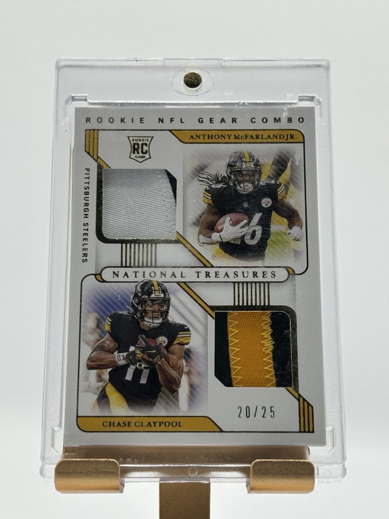 CLAYPOOL/MCFARLAND 2020 PANINI NATIONAL TREASURES NFL GEAR COMBO Steelers /25