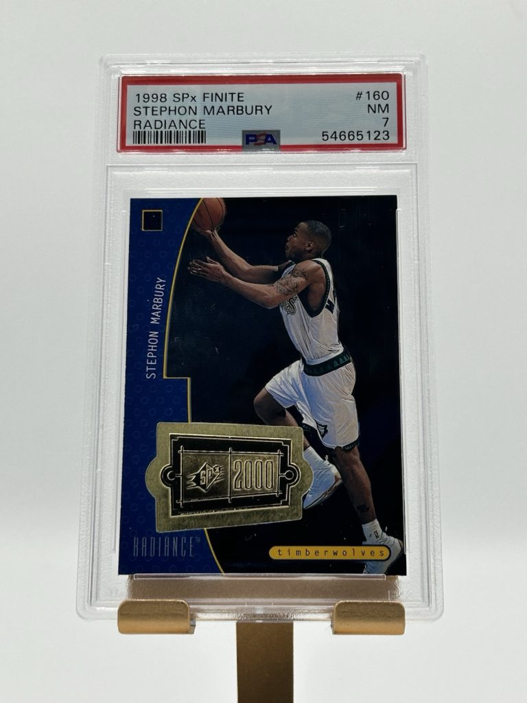 1998-99 SPx Finite Radiance Stephon Marbury PSA 7 NM card #160 Timberwolves