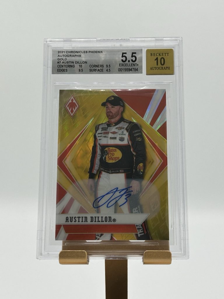2021 CHRONICLES PHOENIX AUTOGRAPHS GOLD #7 AUSTIN DILLON GOLD 5/10 BGS 5.5/10
