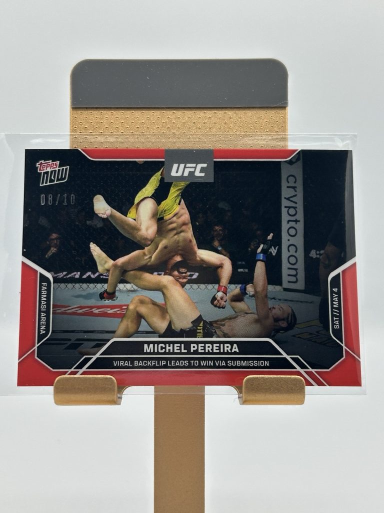 2024 Topps Now UFC #4 Michel Pereira Ihor Potieria UFC 301 Red 08/10 Backflip