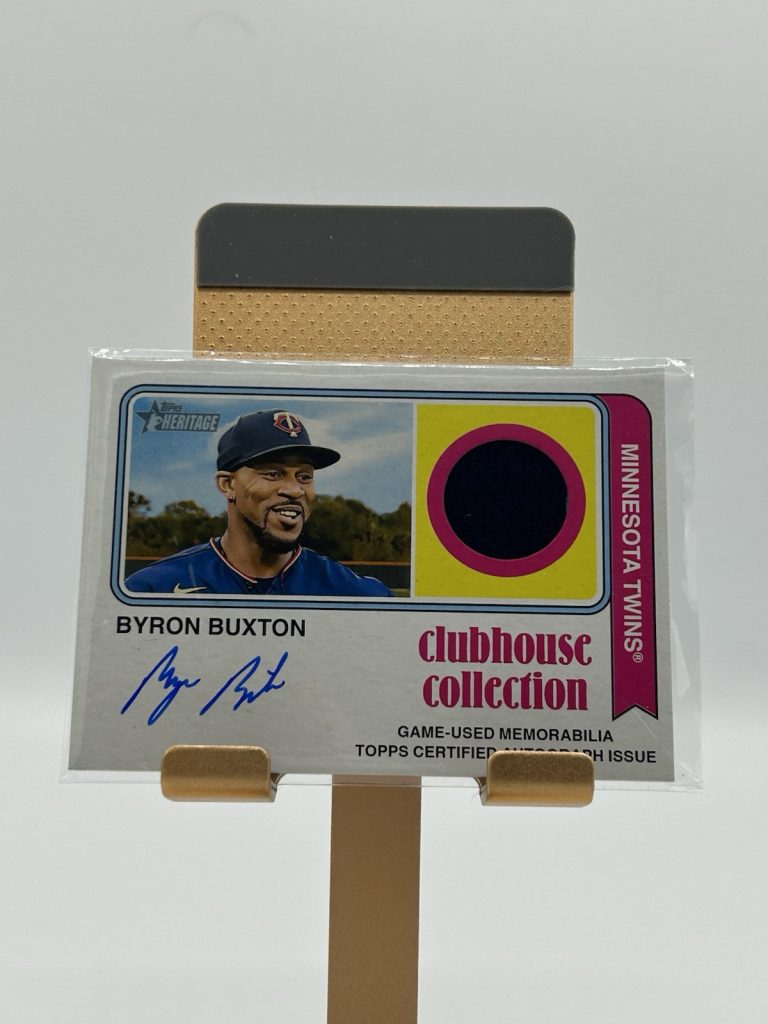 2023 Topps Heritage BYRON BUXTON Jersey Patch On Card AUTO 05/25 Twins