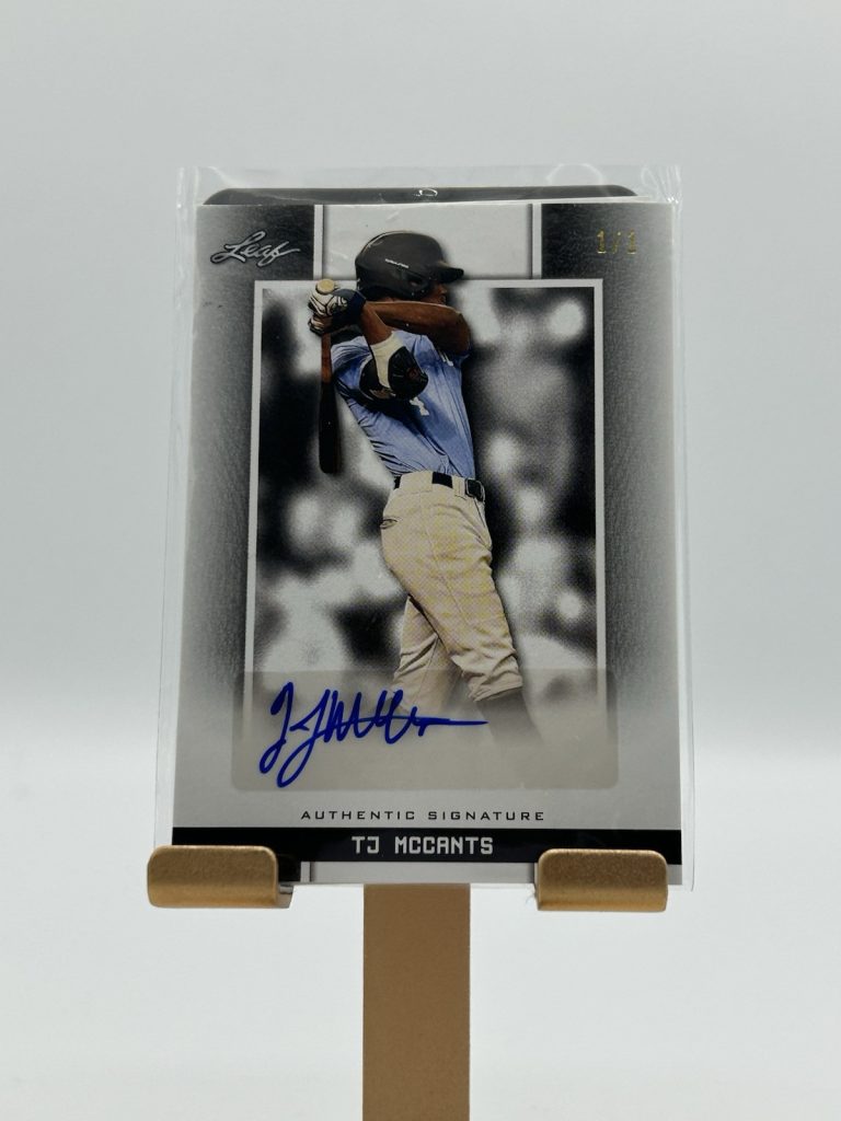 2019 Leaf Perfect Game Autographs Blank Back Blank TJ McCants Auto 1/1