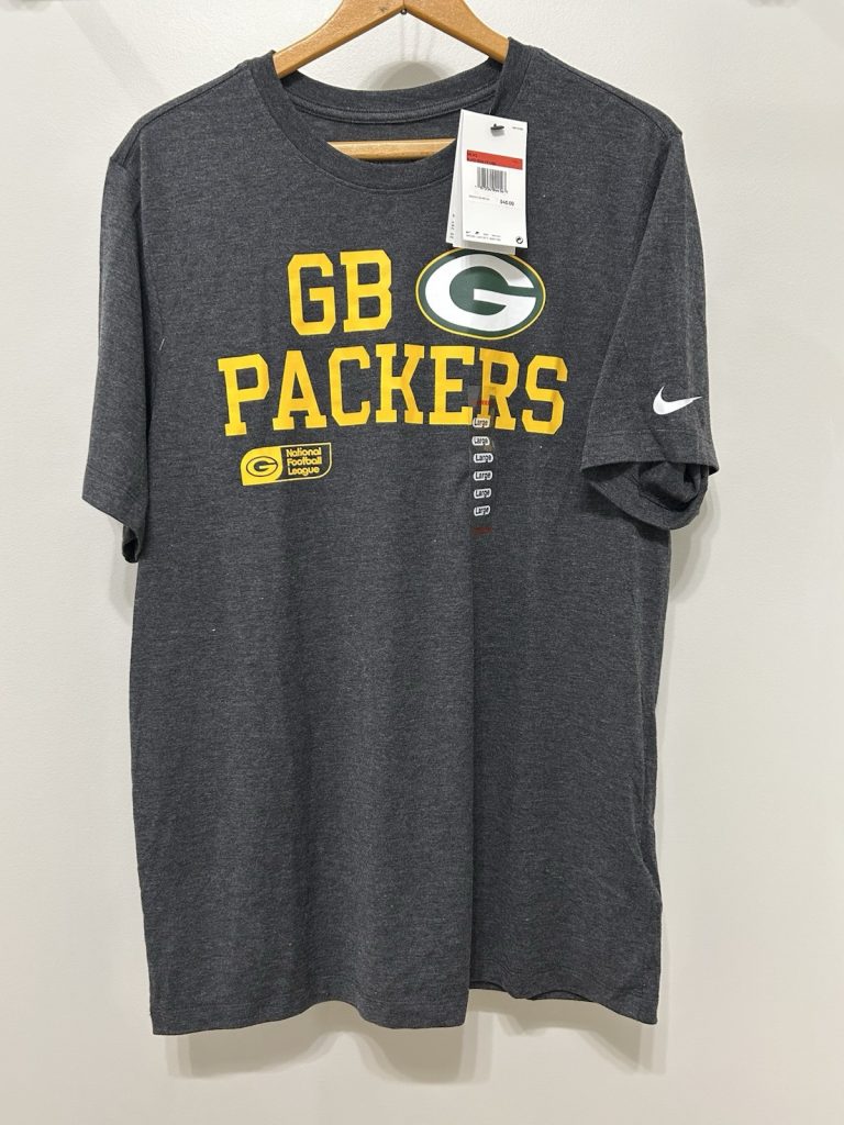 Men's Nike Black Green Bay Packers Overlap Lockup Tri-Blend T-Shirt Size Large