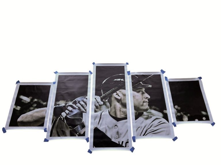 DEREK JETER NEW YORK YANKEES FIVE PANEL CANVAS ARTWORK WALL ART